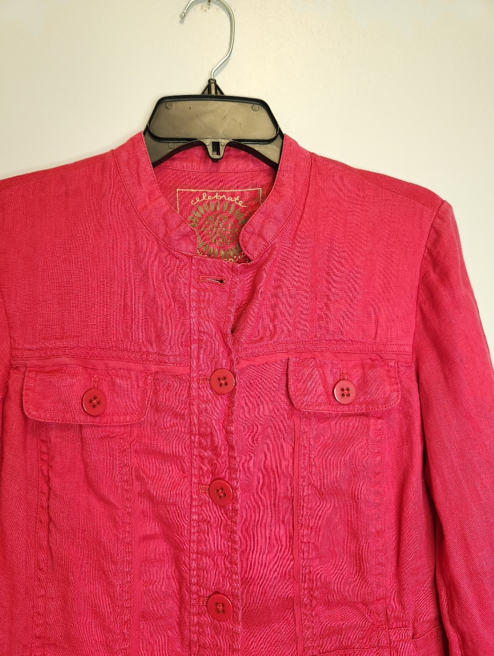 Coldwater Creek Celebrate Your Spirit Linen Button-up Jacket Size 10 - Picture 11 of 14